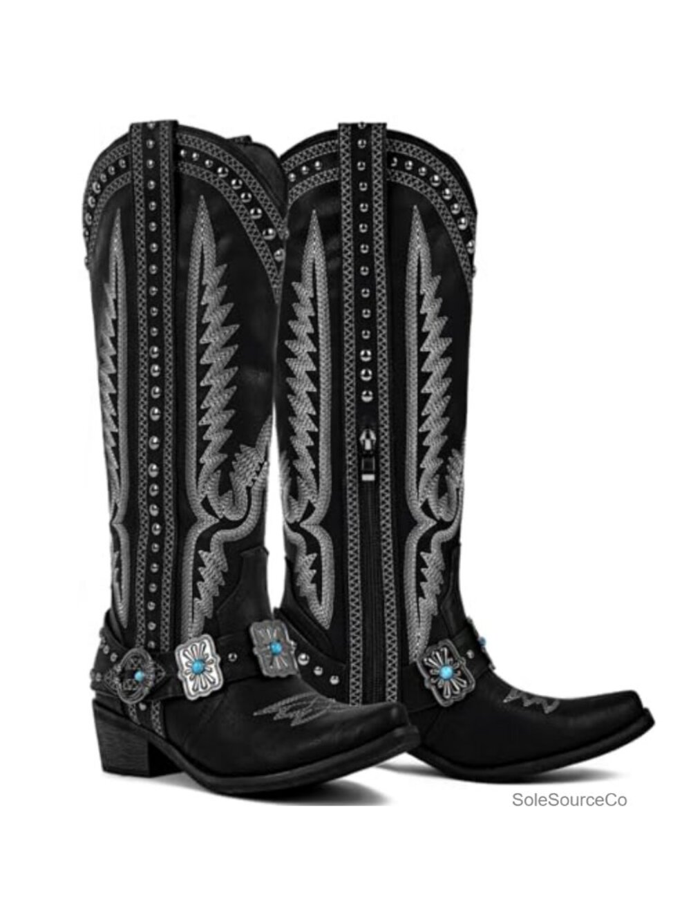 Yolkomo Cowboy Boots for Women Knee High Western Cowgirl Boots with Embroidery